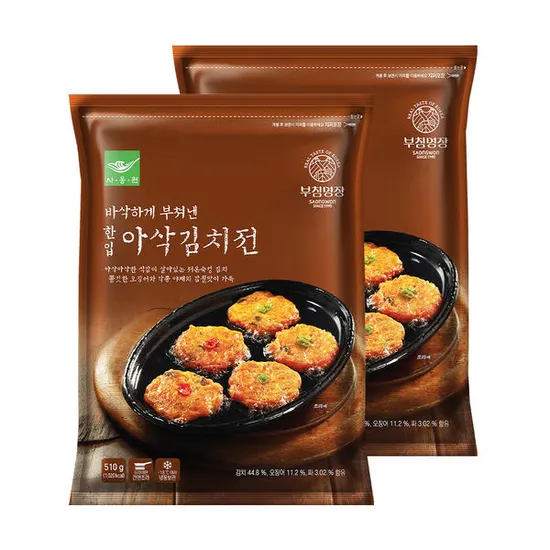 사옹원 부침명장 바삭하게 부쳐낸 한입 아삭김치전 510g 2개