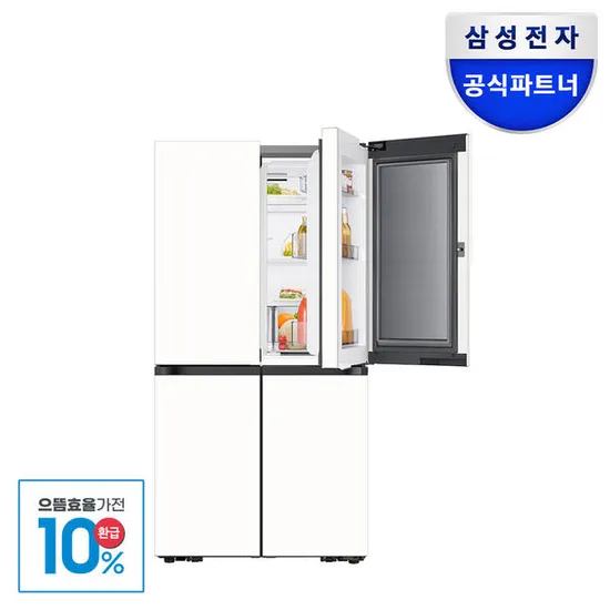 삼성 비스포크 AI 냉장고 4도어 902리터 푸드쇼케이스 1등급 RM70F90M1ZD