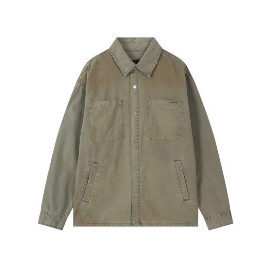 버커루 코튼 빈티지 워싱 투포켓 셔켓