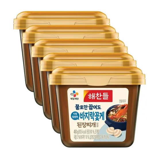 해찬들 바지락꽃게 된장찌개 양념 450g 5개