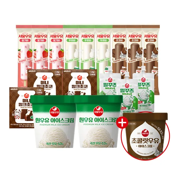 서울우유 아이스크림 6종세트 초코파인트 474ml 1개