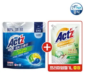 액츠 딥클린 캡슐세제 50개 액츠 세탁세제 프리미엄 젤 1L