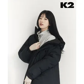 K2 수지 논컬팅 롱다운 자켓