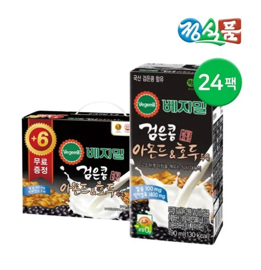 베지밀 검은콩 아몬드&호두 두유 190ml 24팩
