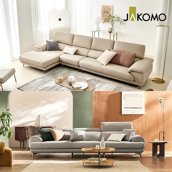 자코모 베니 4인 기능성 천연면피 소파 스툴