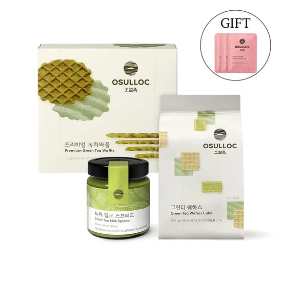오설록 녹차웨하스 100g 와플 72g 밀크스프래드 200g 티백 3입