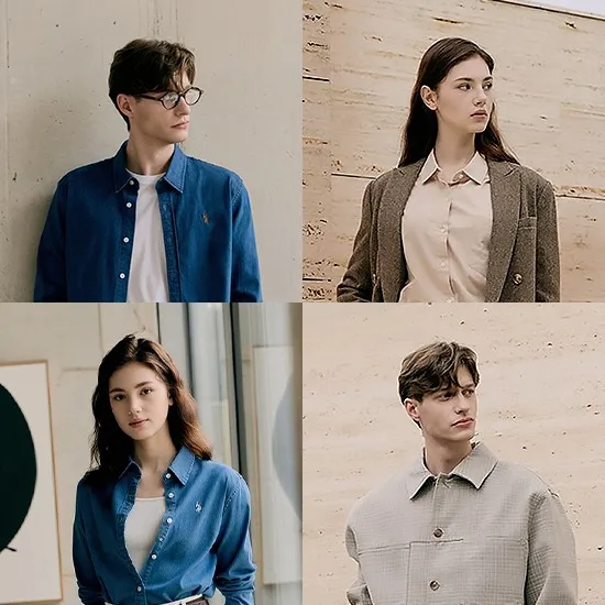 USPA 25FW 남성 릴렉스 핏 데님셔츠 2종 세트