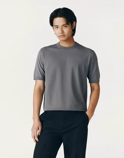 컨셉원 크루넥 반팔 니트