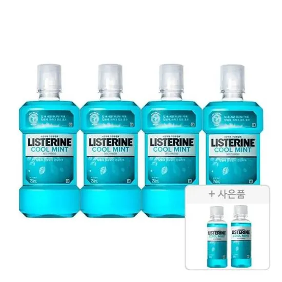 리스테린 쿨민트 750ml 4개 쿨민트 100ml 2개
