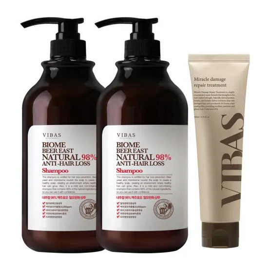 맥주효모 탈모샴푸 1000g 2개 극손상헤어팩 1개