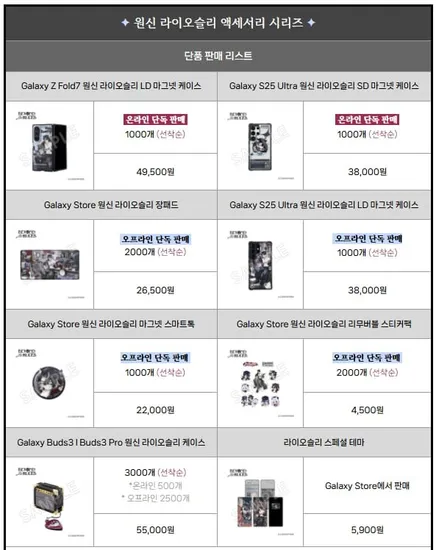 원신 라이오슬리 액세서리 시리즈