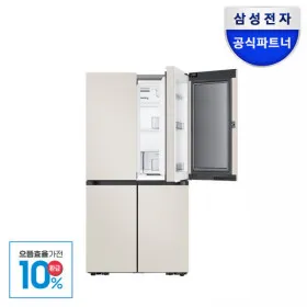 삼성전자 비스포크 냉장고 4도어 1등급 RM70F90M1GD 푸드쇼케이스 에센셜베이지