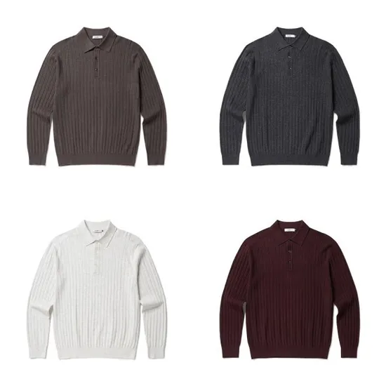 올젠 골조직 긴팔 카라 스웨터 ZOE3ET1302