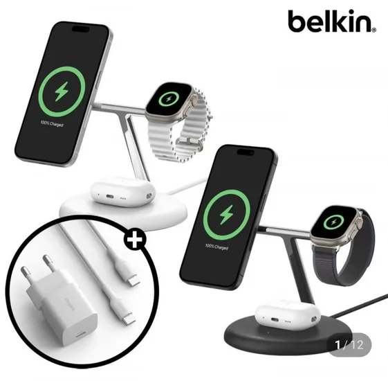 벨킨 Qi 3in1 마그네틱 무선 충전 스탠드 WIZ023kr