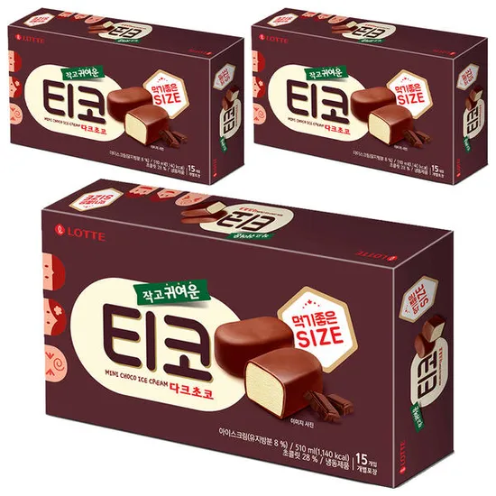 롯데웰푸드 티코 다크초코 510ml 15개입 3개