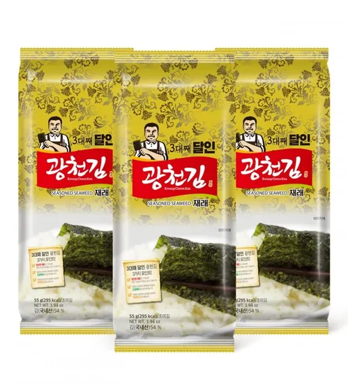 광천김 달인 재래 조각김 55g x 3개