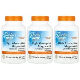 닥터스베스트 고흡수 마그네슘 200mg (1정당 100mg) 240정 x 3통 (50,700원/무료)