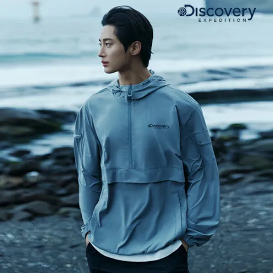 디스커버리 프레시벤트 우븐 폴튼 후드형 긴팔 아노락