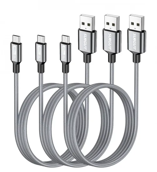 SUNGUY USB A to 마이크로 5핀 2.4A 고속 충전 케이블 1m 3개