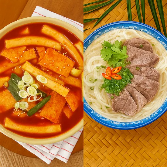 즉석 떡볶이 밀키트 2~3인분 소고기 쌀국수 밀키트 1팩 세트