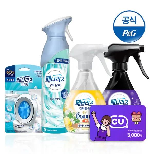 페브리즈 섬유탈취제 비치형/에어 모음전 370ml x 3개