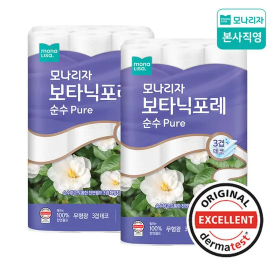 모나리자 보타닉포레 순수3겹 27M*30롤 2팩