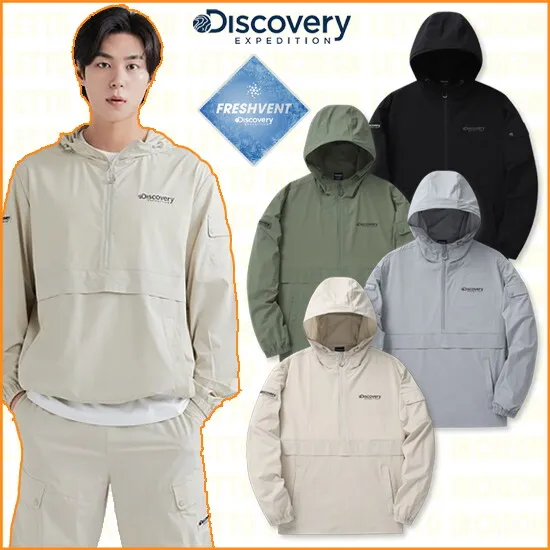 디스커버리 공용 우븐 후드 아노락