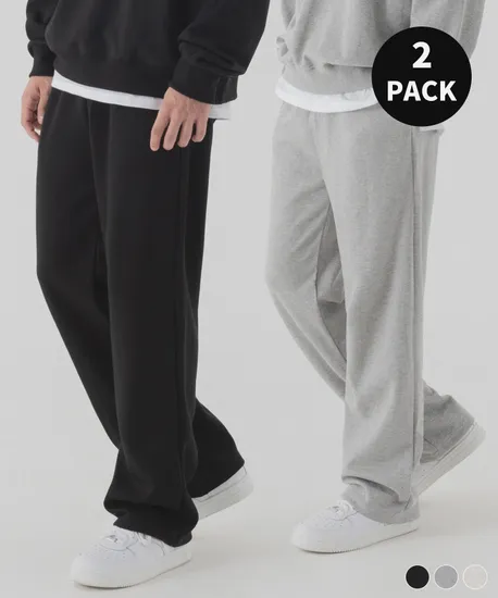 피아네르 에센셜 세미 와이드 스웨트팬츠 2팩