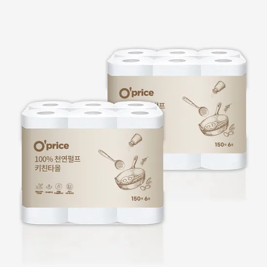 오프라이스 키친타올 150매 x 6롤 x 2팩