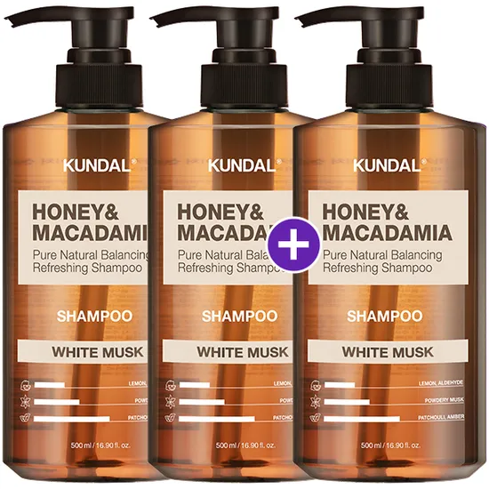 쿤달 허니 앤 마카다미아 네이처 샴푸 500ml x3개