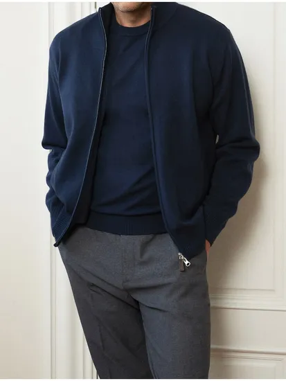 다니엘크레뮤 울 블렌디드 니트 재킷 풀오버 2종 세트