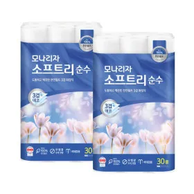 모나리자 천연펄프 소프트리 순수 3겹 30M 30롤