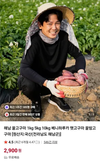 해남 꿀고구마 2.9kg