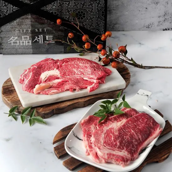 1등급 한우구이 명품선물세트 1kg 한우등심500g 채끝등심500g