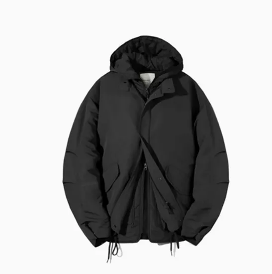 코드그라피 피쉬테일 레이어드 후드 숏 자켓