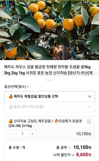 제주도 서귀포 하우스 감귤 극조생 3kg