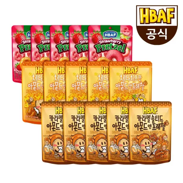 바프 시즈닝 아몬드 & 프레첼 10봉 혼합세트