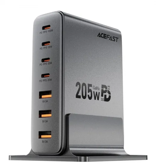 ACEFAST 205W GaN 4C3A 7포트 PD3.0 PPS QC 초고속 멀티충전기