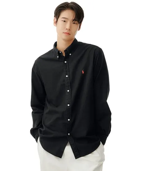 폴로 랄프로렌 커스텀핏 옥스포드셔츠 블랙