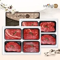 농협안심한우 한우선물세트 구이2호 1등급 1.2kg 등심2팩 채끝2팩 112,780원