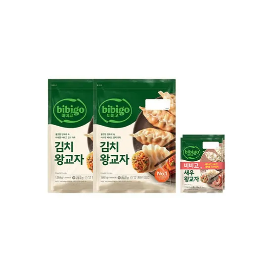 비비고 김치왕교자 1.0kg 2개 새우왕교자 315g 2입