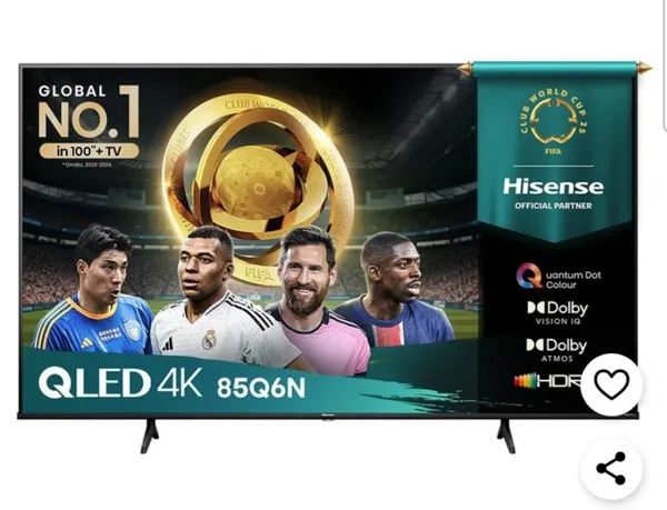 HINSENSE 4K UHD QLED 안드로이드 12 스마트TV 스탠드형 85인치