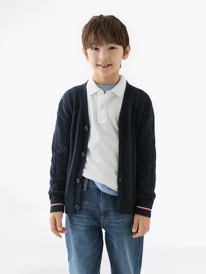 타미키즈 글로벌 스트라이프 케이블 가디건 1