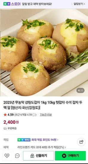 무농약 강원도감자 1kg
