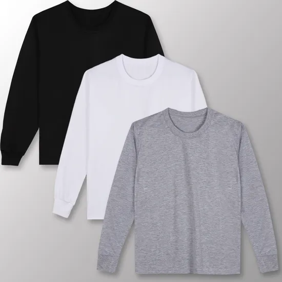 남녀공용 30수 긴팔면티 화이트 3매 M