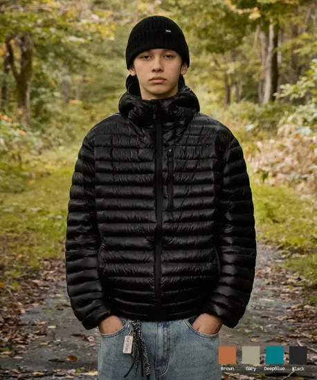 미니멀프로젝트 사일런트 시스루 후드 경량 다운패딩