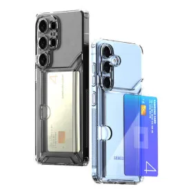 스마트폰 슬라이드 카드수납 투명케이스 1+1