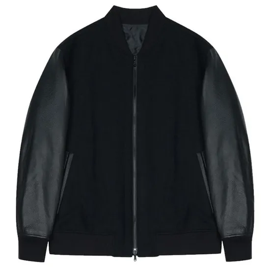 지이크 세미오버핏 바시티레더 자켓