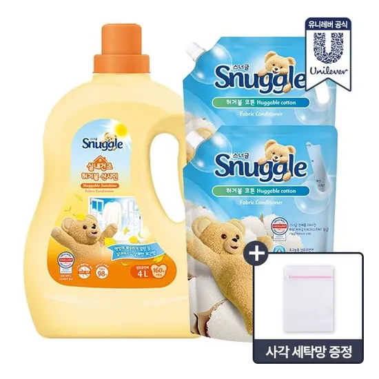 스너글 섬유유연제 4L 1개 2.6L 2개 세탁망 증정