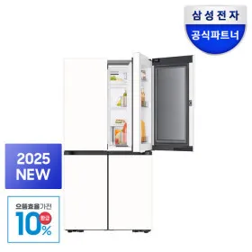 삼성 비스포크 AI 냉장고 4도어 902L 푸드쇼케이스 1등급 RM70F90M1ZD 에센셜화이트